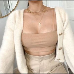 Solid Khaki Cami Crop Top